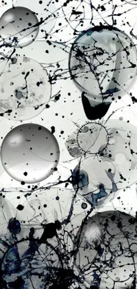 This live phone wallpaper features a fascinating image of bubbles on a white surface