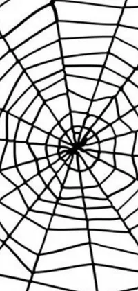 This live wallpaper displays a spooky spider web on a white background, perfect for Halloween enthusiasts