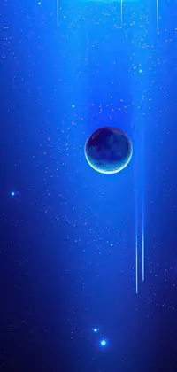 This live phone wallpaper features a space station and abstract black hole surrounded by colorful galaxies and stars