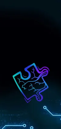 This phone live wallpaper features a close-up of a circuit board puzzle highlighted by dark blue neon lights