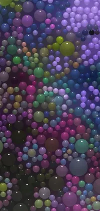 Dazzling and captivating, this phone live wallpaper features a cluster of colorful balls, emitting a soft and glowing light in purple and green hues