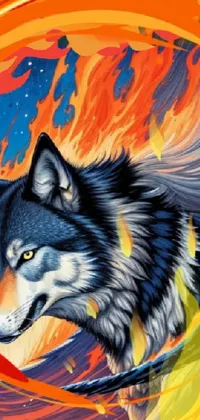 native american wolf art wallpaper
