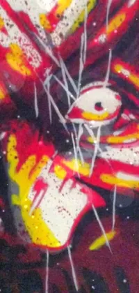 This phone live wallpaper features a dynamic, close-up view of a graffiti painting inspired by urban street art