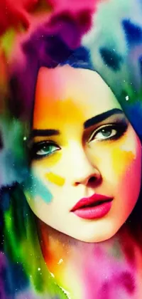 Get ready to turn heads with this stunning live wallpaper showcasing a colorful airbrush painting of a woman