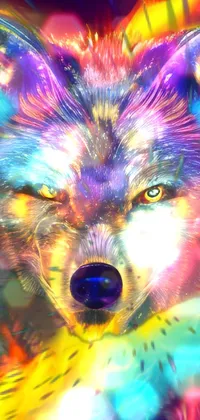 Rainbow Wolf Mother Live Wallpaper