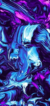 Art Paint Purple Liquid Live Wallpaper