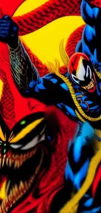 This lively phone wallpaper showcases a close-up of a comic book cover and panel featuring Cobra and Venomfang characters