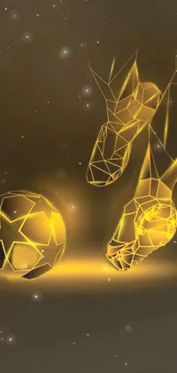 This live wallpaper for phones features a close up of a soccer ball against a black background in a 3D rendering