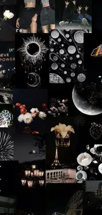 This stunning live wallpaper presents a carefully curated collage of images that form a breathtaking mosaic of objects