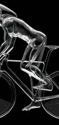 Experience the ultimate bike ride with this stunning phone live wallpaper - an x-ray image of a cyclist in a sleek Nike cycling suit