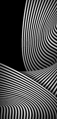 Looking for a stunning live wallpaper for your phone? Check out this black and white abstract AMOLED wallpaper featuring hypnotizing wavy lines and curves! This 3D-rendered digital art piece is perfect for anyone who loves mesmerizing patterns and shapes that move and overlap in a captivating way