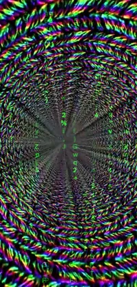 Looking for a stunning phone live wallpaper? Check out this psychedelic art-inspired design! Featuring a circular pattern and elements of VHS tape footage and psytrance artwork, this computer-generated image is truly captivating
