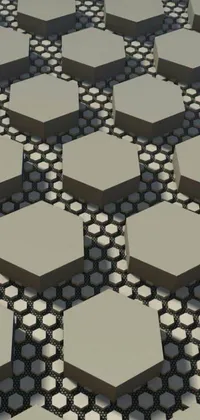 Enhance your phone's screen with this mesmerizing live wallpaper featuring a 3D render of hexagons arranged in a stacked pattern