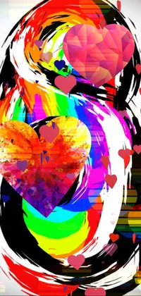 Rainbow Hearts Live Wallpaper