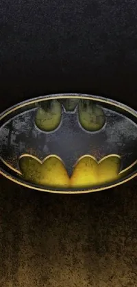 Looking for a cool and edgy live wallpaper for your phone? Check out this close-up of a Batman logo on a battered plate, rendered in high-definition digital art