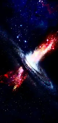 This dynamic live wallpaper features an incredible black hole set against the backdrop of the starry sky