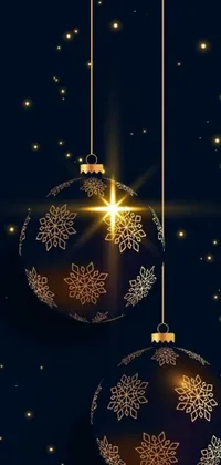 Add some festive cheer to your phone with this stunning live wallpaper! Featuring a beautiful digital art depiction of two Christmas balls hanging from a string, this wallpaper perfectly captures the magic of the holiday season