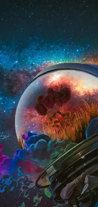 Discover a stunning phone live wallpaper featuring colorful and psychedelic space art