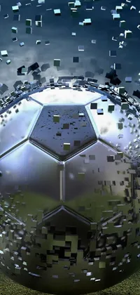 Looking for a jaw-dropping live wallpaper for your phone? Check out this soccer-themed digital art featuring a ball resting on a beautiful field