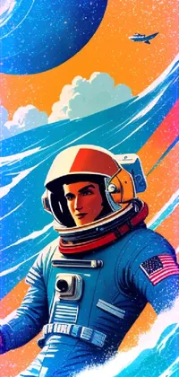 Astronaut Azure Sleeve Live Wallpaper