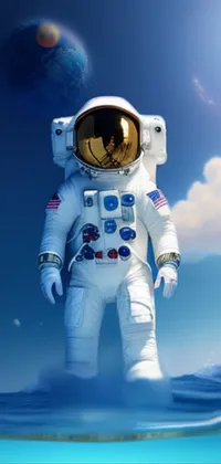 Astronaut Azure World Live Wallpaper