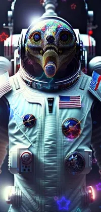 Astronaut Electric Blue Space Live Wallpaper