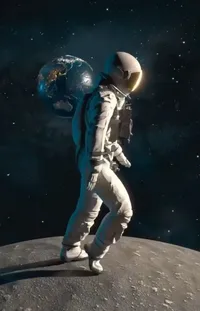Astronaut Flash Photography Headgear Live Wallpaper