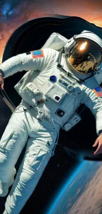 Astronaut Helmet Flash Photography Live Wallpaper