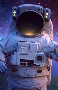 Astronaut Space Electric Blue Live Wallpaper