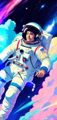 Impression d'art Colorful Astronaut in the Galaxy Space