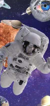 Astronaut World Blue Live Wallpaper