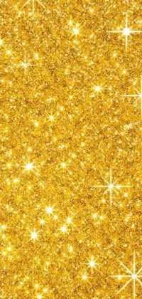 This phone live wallpaper offers a glitzy gold glitter background with sparkling stars and digital art