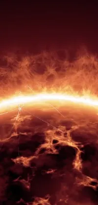Get mesmerized by the powerful imagery of this sun-themed phone live wallpaper