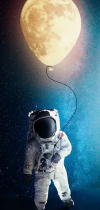 Looking for an otherworldly live wallpaper for your phone? Check out the surreal Astronaut Balloon Live Wallpaper featuring an astronaut clutching a colorful balloon, with the mysterious moon looming in the background