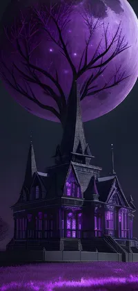 Atmosphere Building Purple Live Wallpaper