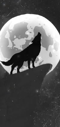 Enjoy a mystifying and stunning illustration of a wolf under a full moon with our new phone live wallpaper