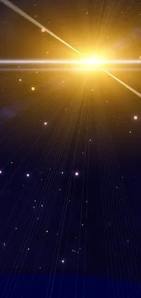 Looking for a stunning live wallpaper for your phone? Look no further than this gorgeous space-inspired design! With a single, bright star shining against a deep blue-black background, this illustration of light and space is perfect for anyone who loves astronomy or the beauty of the night sky