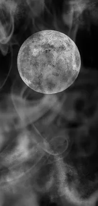 This black and white live wallpaper features a stunning 4k photo of the moon, finely crafted for superior display quality on vertical screens
