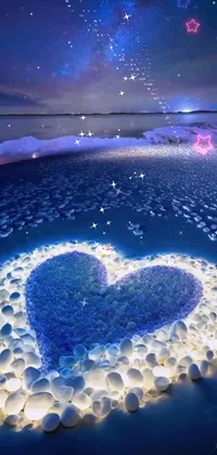 Experience the beauty of nature with this stunning heart shaped rock live wallpaper