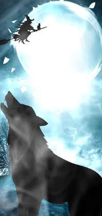 This live wallpaper features a breathtaking image of a wolf howling at the full moon, perfect for adding a touch of magic and fantasy to your phone screen