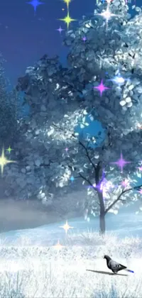 Bring the magic of winter to your phone with this stunning live wallpaper