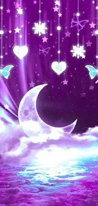 Atmosphere Moon Purple Live Wallpaper