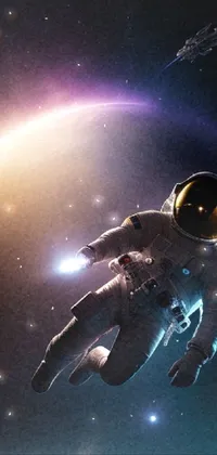 Immerse yourself in a mesmerizing space scene with this phone live wallpaper