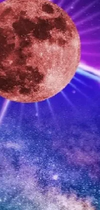 This phone live wallpaper features a breathtaking cosmic scene with a solar sail gliding in front of the sun