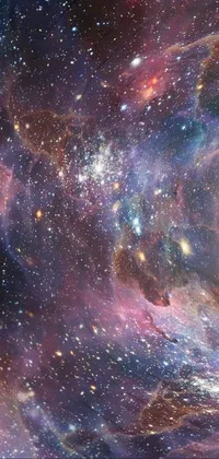 This live wallpaper showcases a black hole at the hub of an immersive, colorful galaxy, surrounded by sparkling stars and vast pockets of space