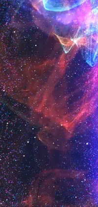 This live phone wallpaper features a cosmic theme filled with twinkling stars and nebulas