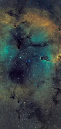 This live wallpaper features a starry sky filled with twinkling stars, colorful nebulae, shooting stars, and dust clouds