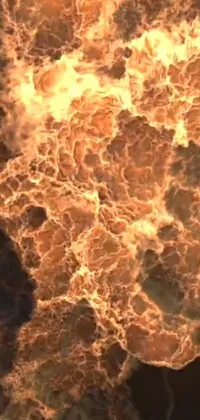 This phone live wallpaper showcases a digital art creation of a captivating burning fire with fluid simulation technology