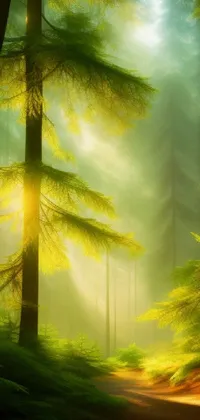 This phone live wallpaper is inspired by nature with a forest setting