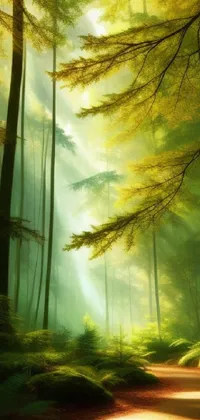 Transform your phone screen into a serene forest with this stunning live wallpaper